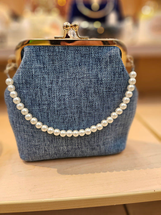 Blue Jeans Pearl Shell Bag