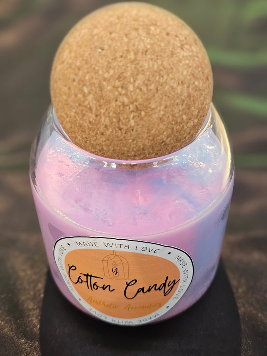 Cotton Candy- 1 S-Shaped wood-wick - Luxury Scented Organic Candle