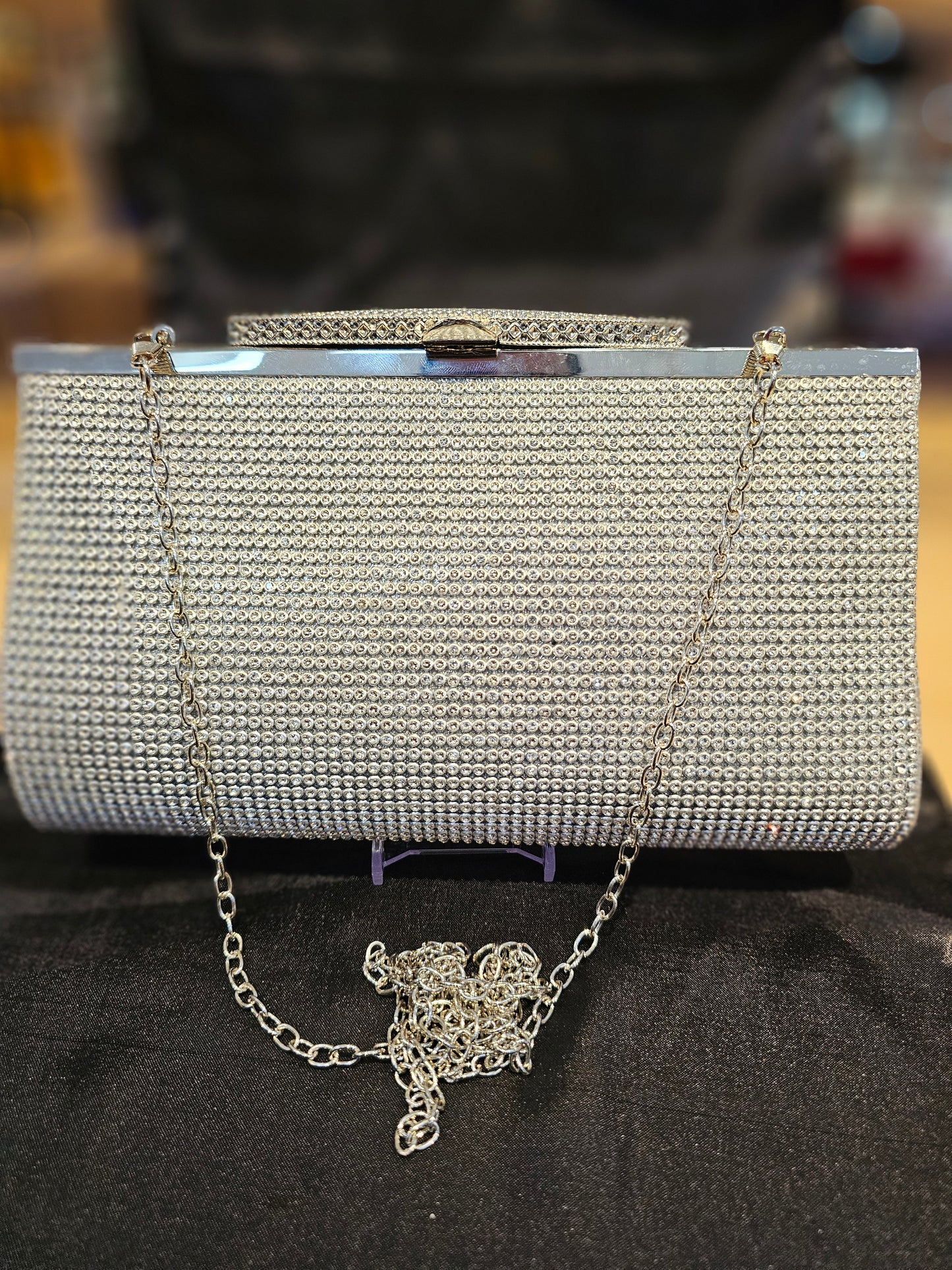 Diamond-cut Silver Clutch