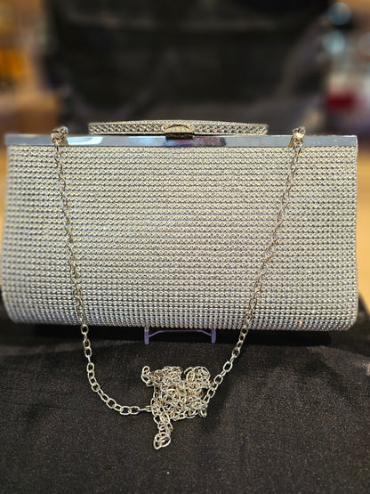 Diamond-cut Silver Clutch