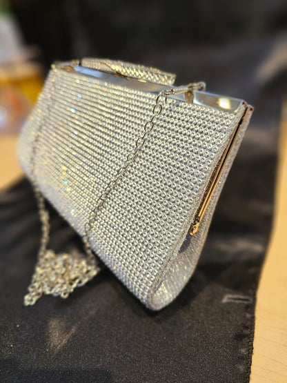 Diamond-cut Silver Clutch