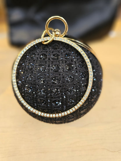 Black Disco Ball clutch bag