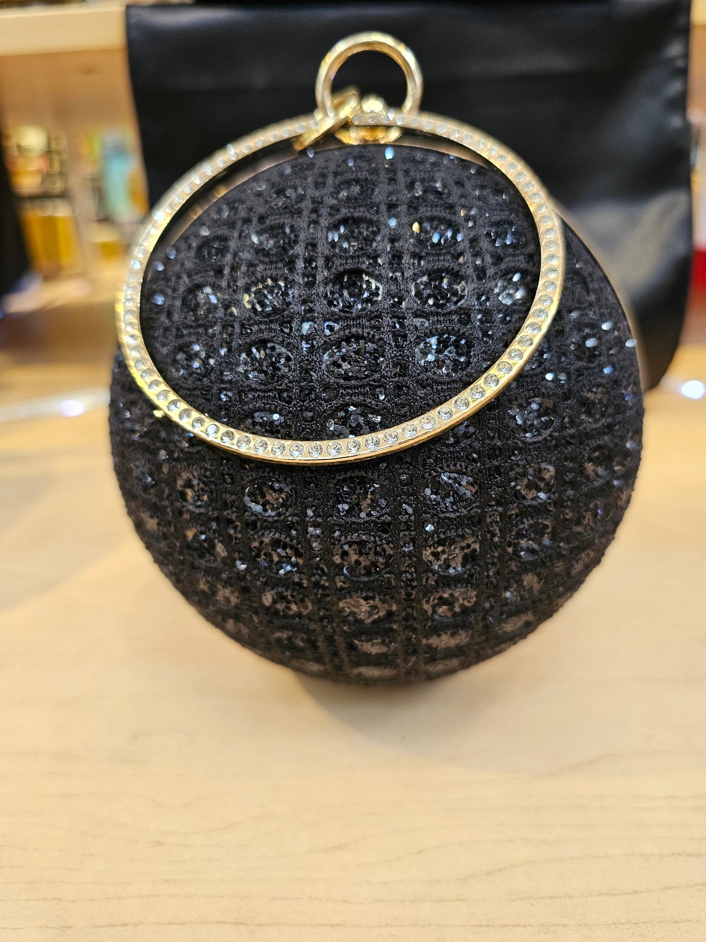 Black Disco Ball clutch bag