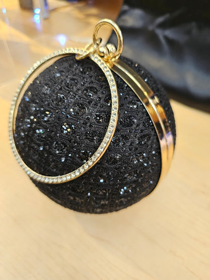 Black Disco Ball clutch bag