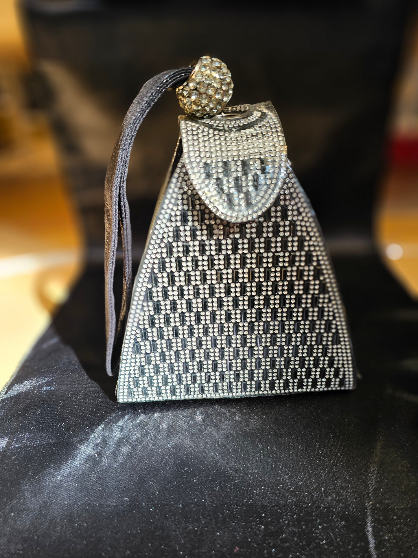 Black Crystal Pyramid Handbag