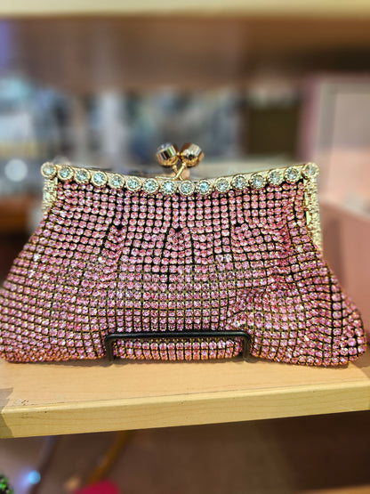 Pink Luxy Rhinestone clutch