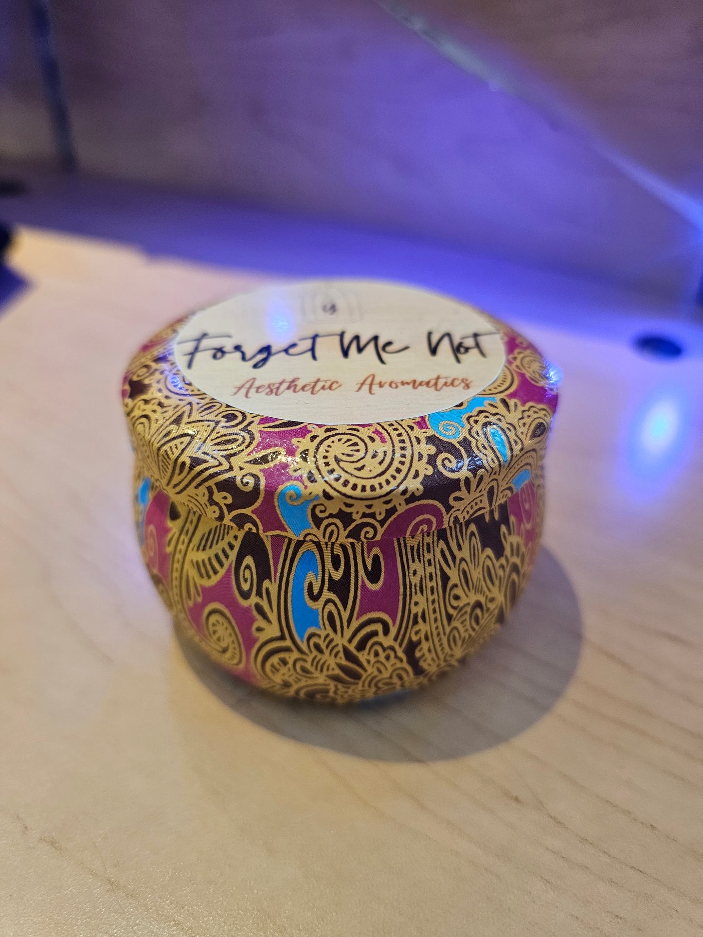 Forget Me Not- 1-Wick - Luxury Candle in colorful jar