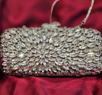 Silver Diamond Cut Clutch