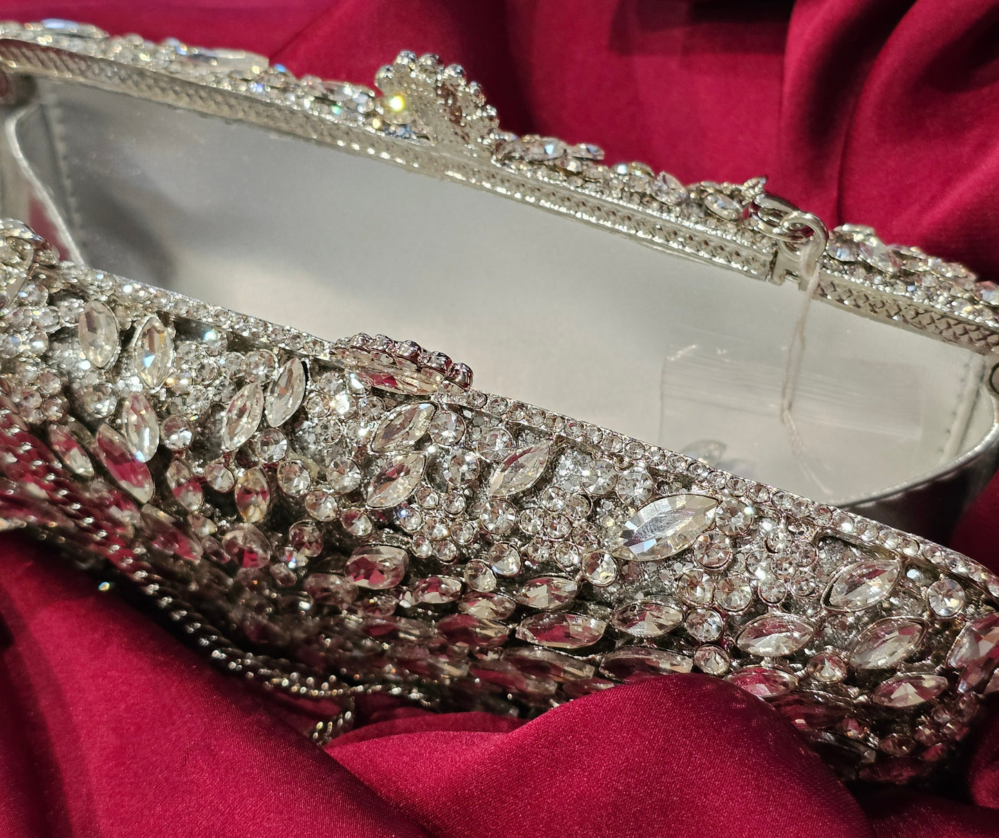 Silver Diamond Cut Clutch