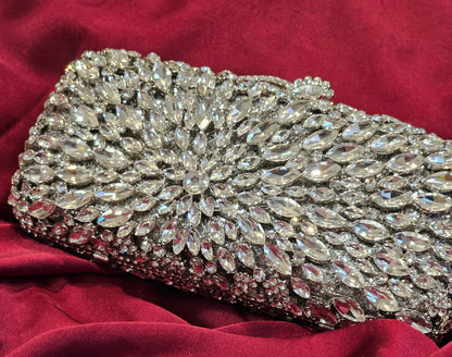 Silver Diamond Cut Clutch