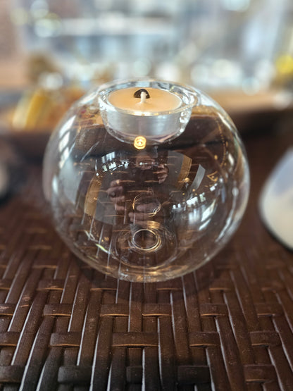 Hollow Glass Tea Light holder