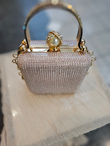 Pink Square Box Evening Bag - Clutch