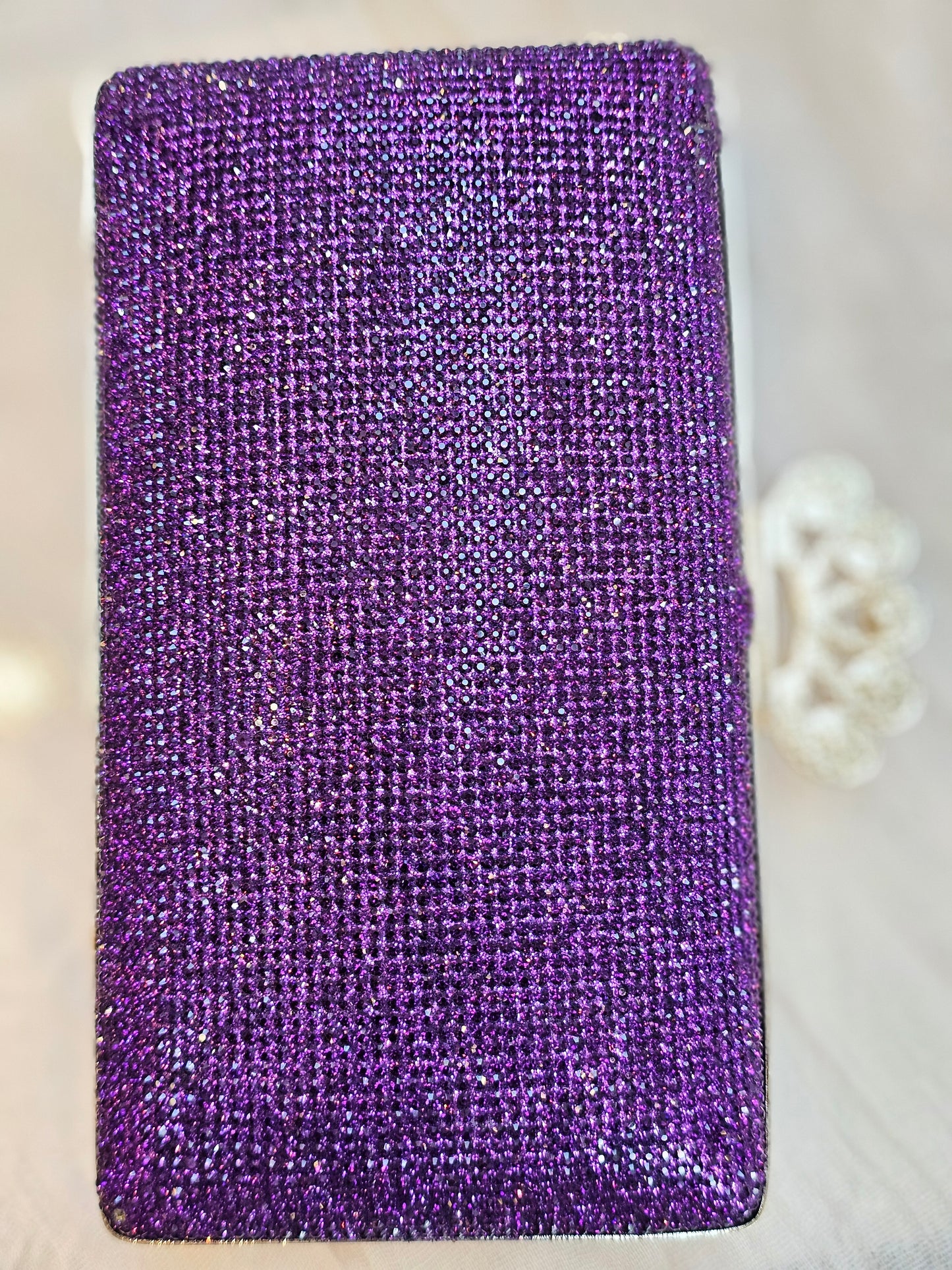 Purple Crown Rectangular Evening Bag