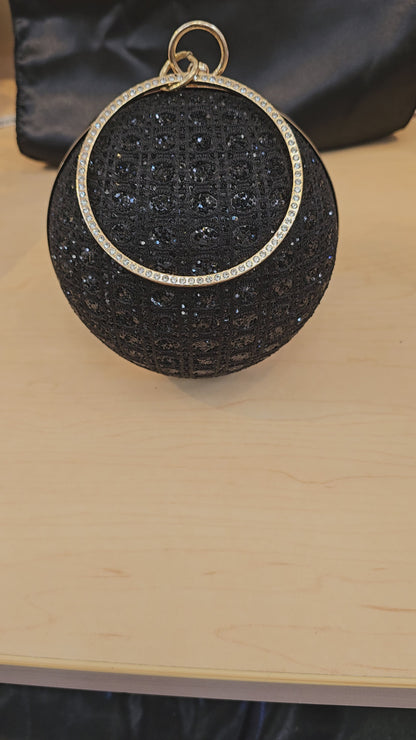 Black Disco Ball clutch bag