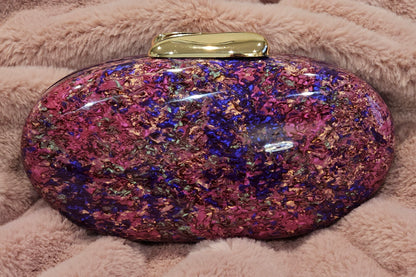 Purple Galaxy Pearl Shell Hard Clutch