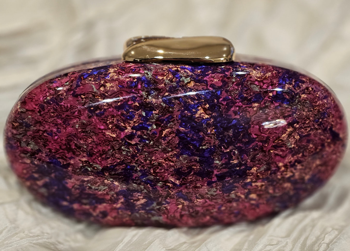 Purple Galaxy Pearl Shell Hard Clutch