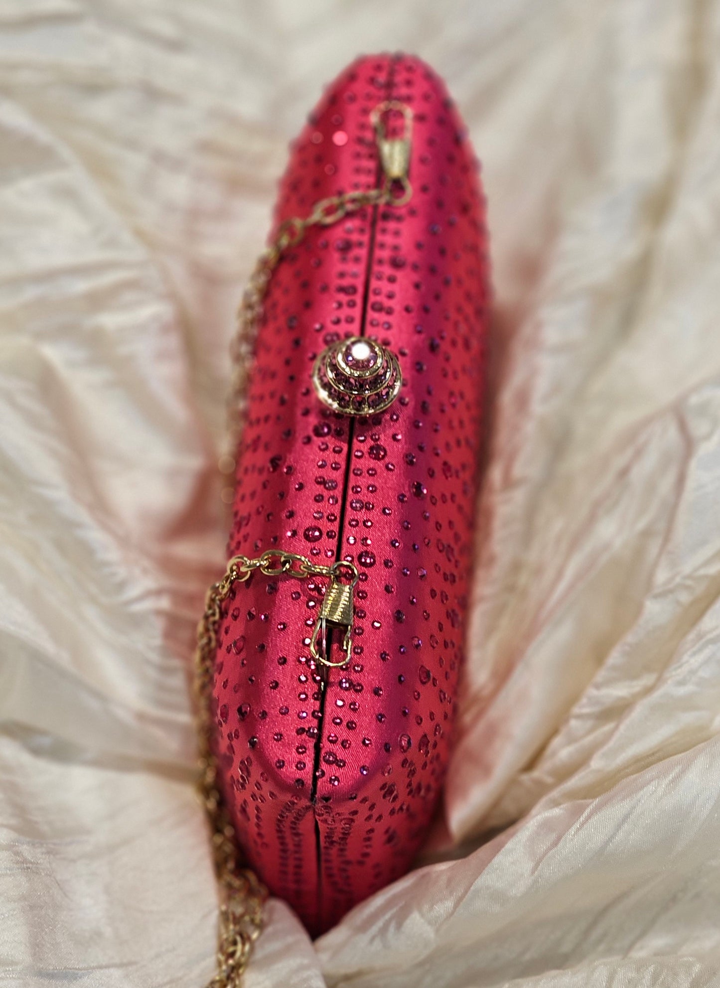 Exquisite Rose Rhinestone Clutch Bag