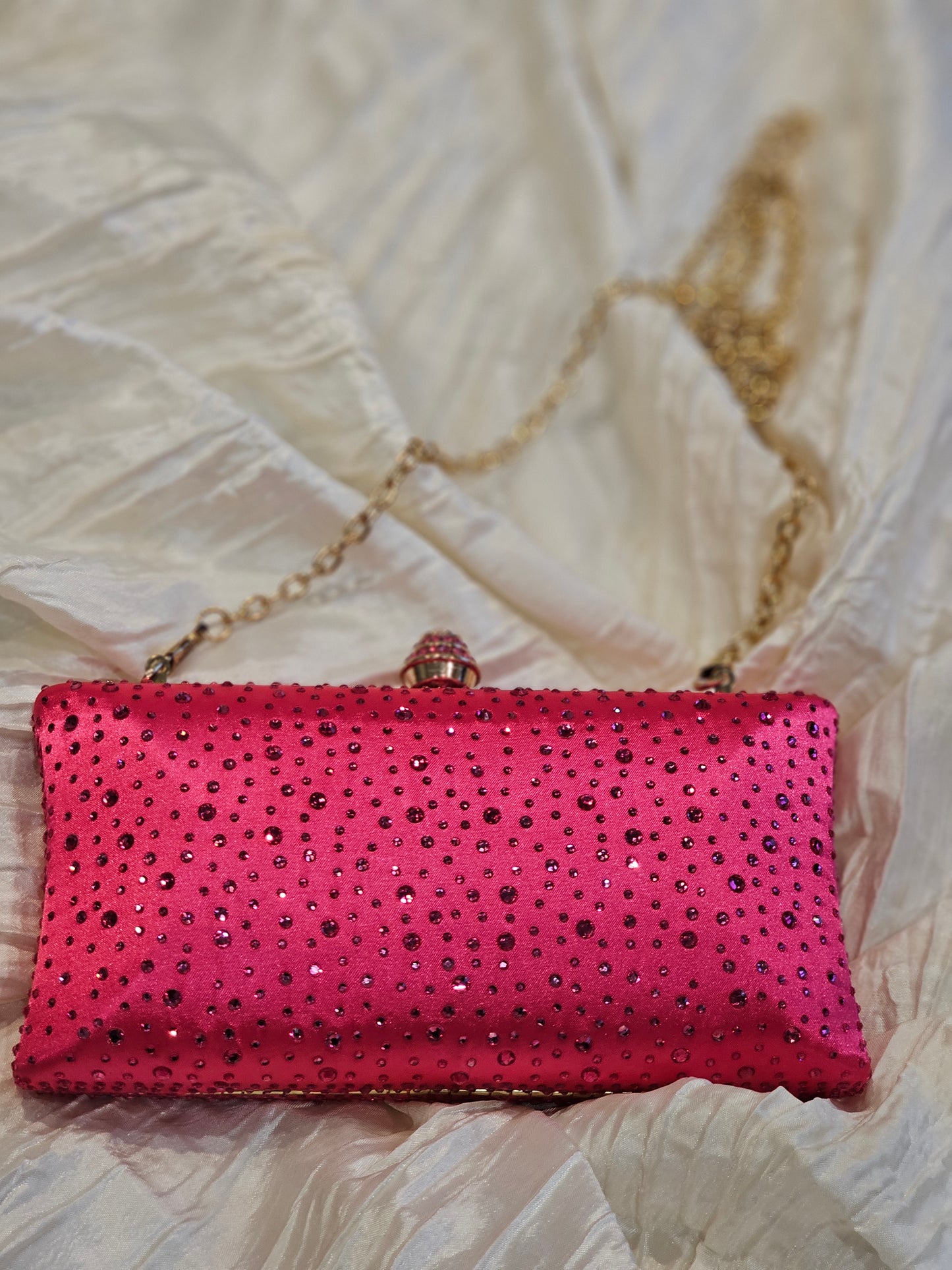 Exquisite Rose Rhinestone Clutch Bag